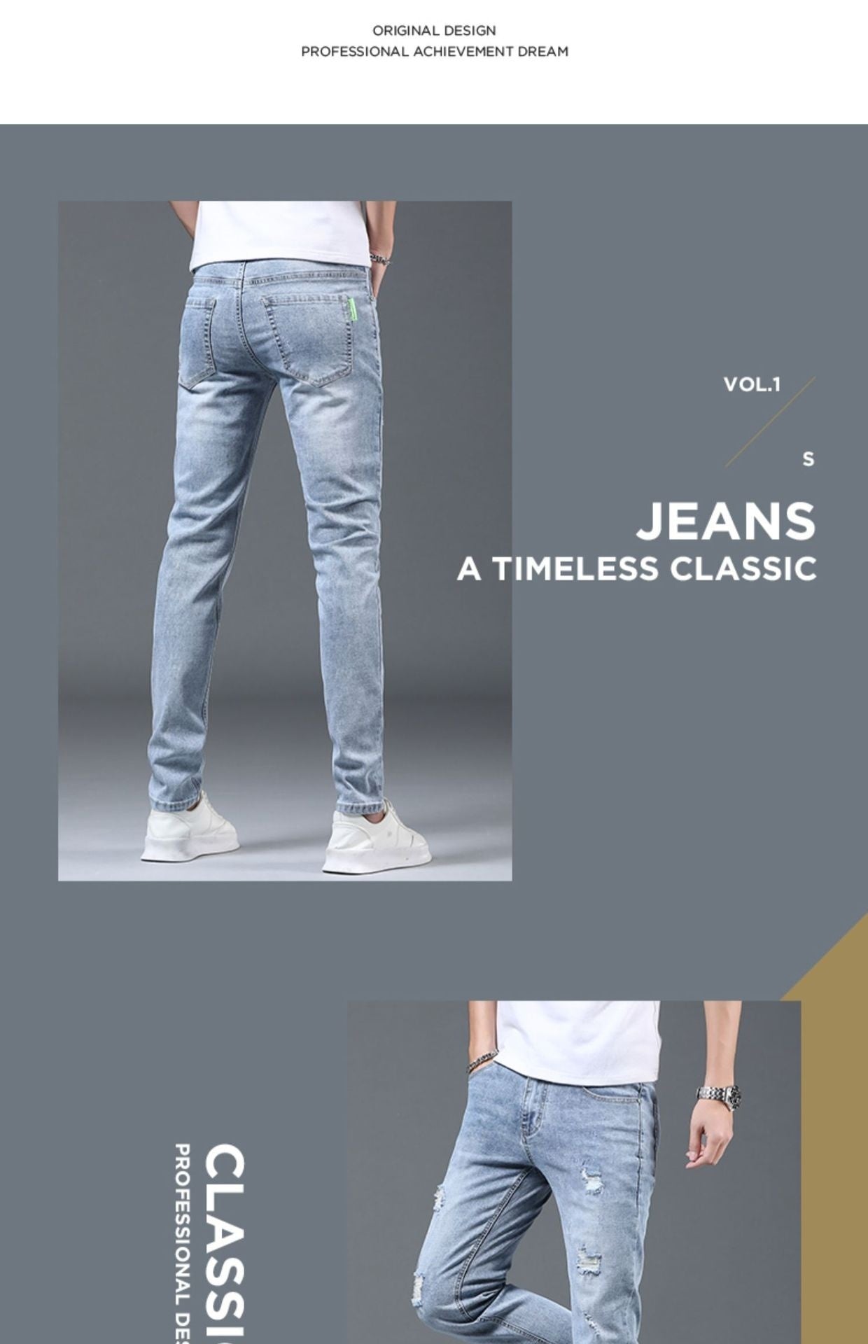 Thin Men's Slim Fit Ripped Leisure Trousers