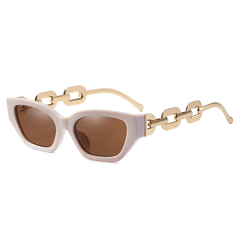 Small Frame Personalized Chain Temples Sunshade Sunglasses