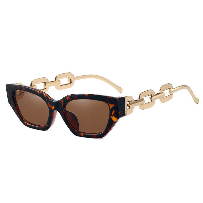 Small Frame Personalized Chain Temples Sunshade Sunglasses