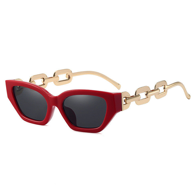 Small Frame Personalized Chain Temples Sunshade Sunglasses