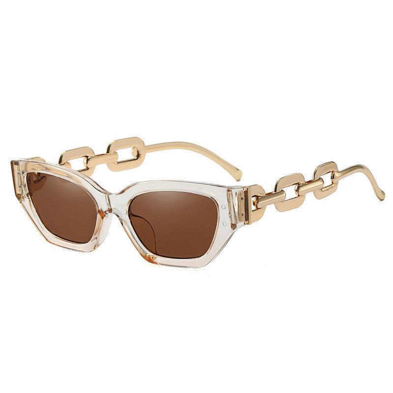 Small Frame Personalized Chain Temples Sunshade Sunglasses