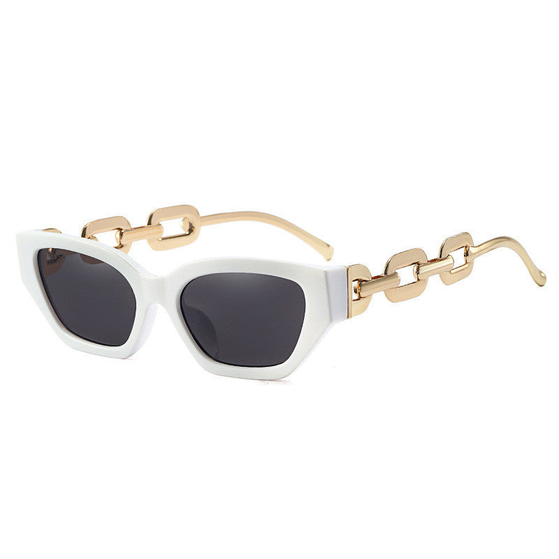 Small Frame Personalized Chain Temples Sunshade Sunglasses