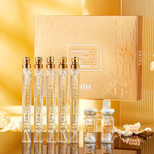 ✨ GoldenLift™ Protein Peptide Thread Carving Kit (5 x 15ml Vials + 20 Gold Threads) Salon-Grade Skincare • Now at Home